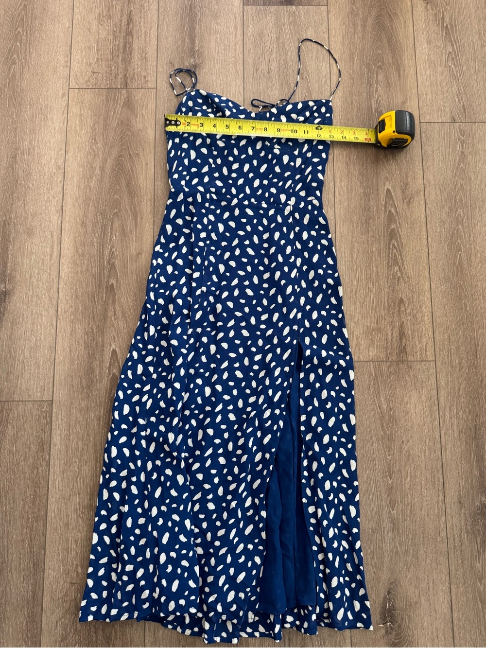 Reformation Juliette Dress Moray Print Blue Midi Slip Dress Romantic Size 4 - Picture 9 of 11